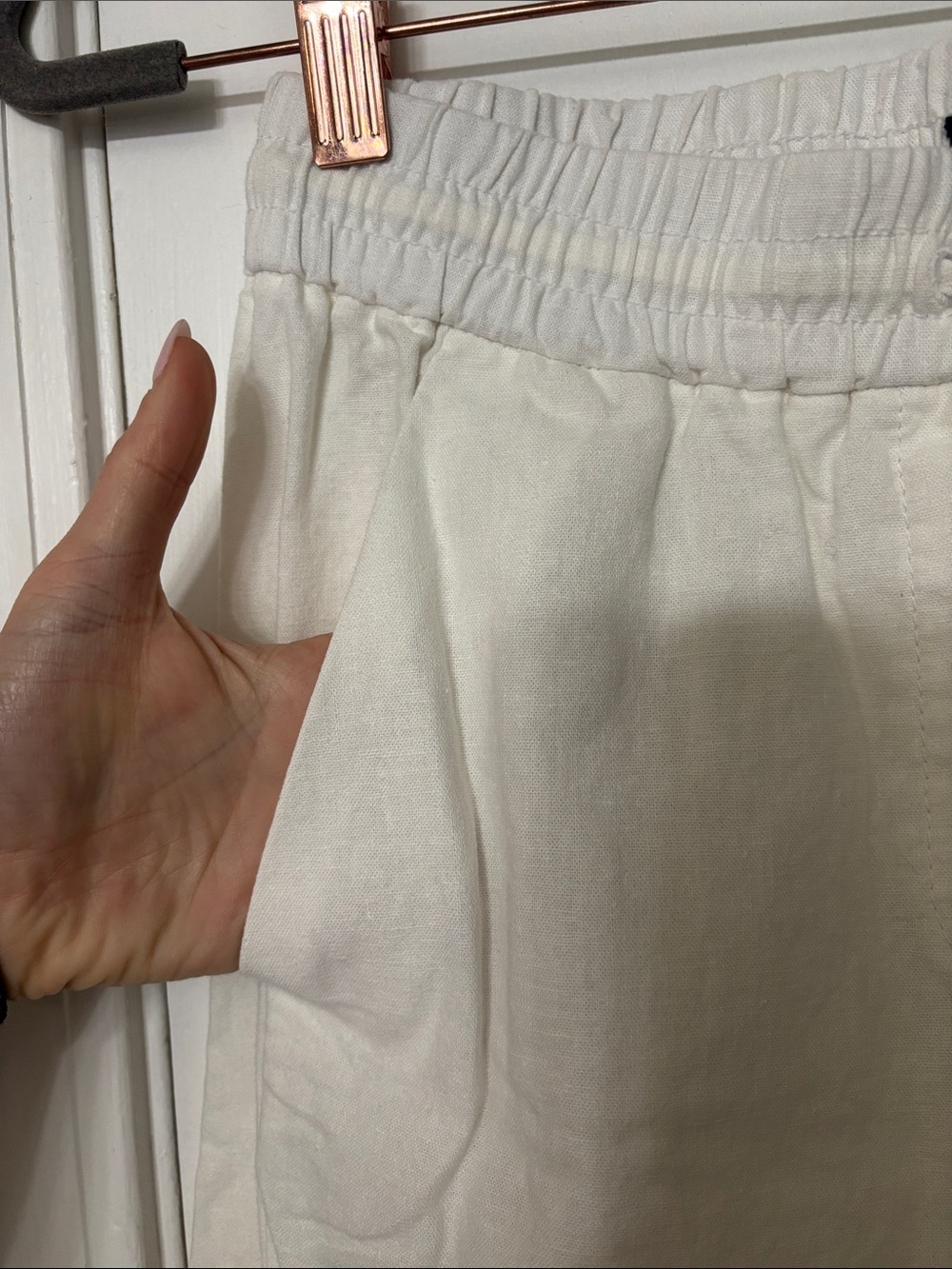 JCrew White Linen Blend Pants - Picture 3 of 5